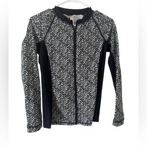 Helen jon Black and White Geometric Pattern Jacket Size s